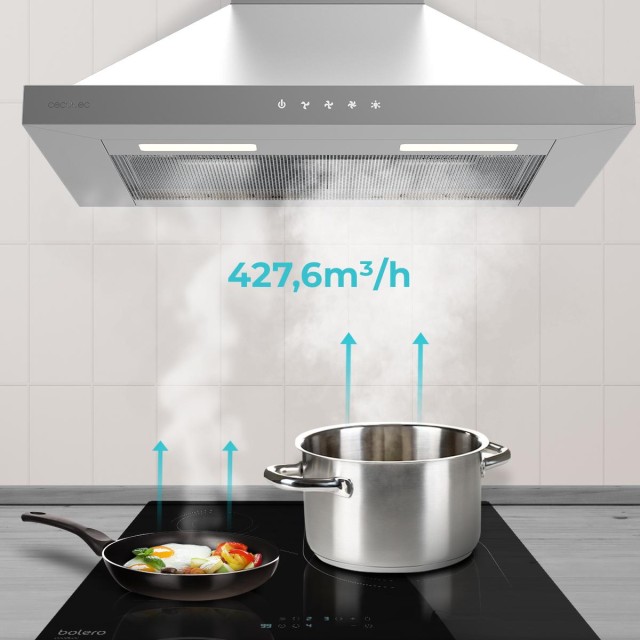 Cecotec Απορροφητήρας Bolero Flux PT 604000 Inox A+++ Πυραμίδα 60cm...