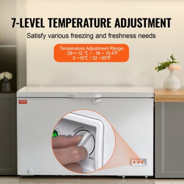 Καταψύκτης VEVOR 12.8 cu.ft / 345 L με 4 Αφαιρούμενα Καλάθια  JYLJ122CFTBS2VLR6V2