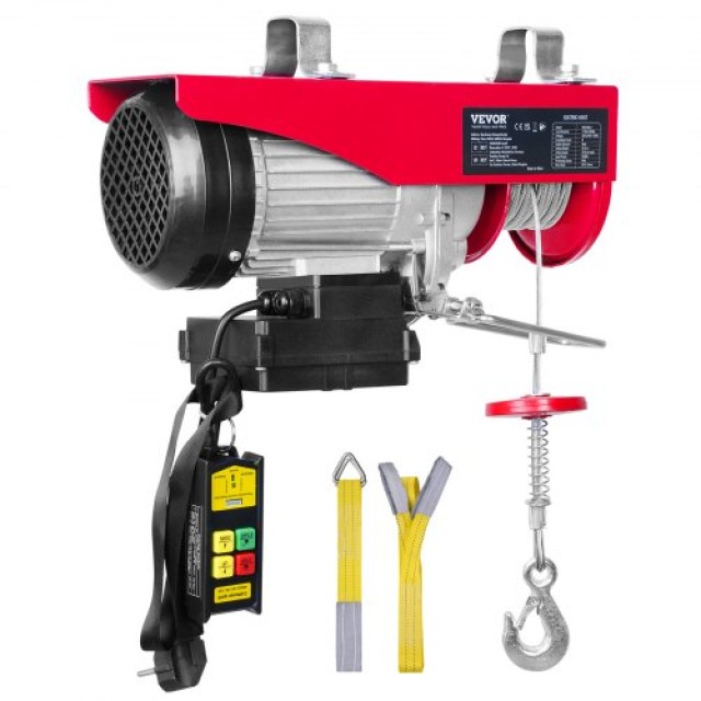Ηλεκτρικός Γερανός VEVOR 2200 lbs, 1600W 220V με Ασύρματο Χειριστήριο, 40ft Ύψος Ανύψωσης, Χαλκός Κινητήρας  DD2200LBS21FT8V69V2