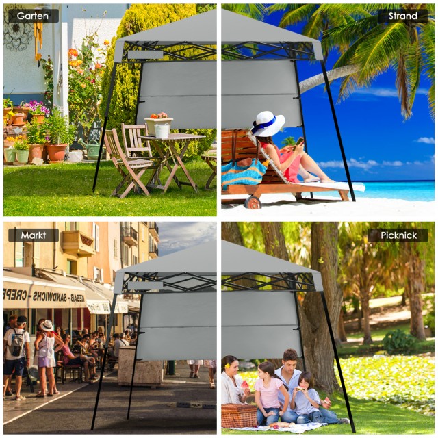 Costway Φορητό Γκρι Πάρτι Τέντα 181x181x210cm με Τσάντα OP70298GR
