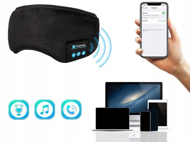 Verk Group Μάσκα Ύπνου με Ακουστικά Bluetooth και Δεμένα Μάτια 5907...