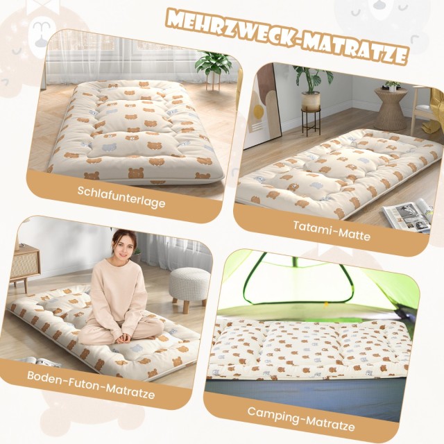 Costway  Ιαπωνικό Στρώμα Φουτόν 90 x 200 cm με Πλενόμενο Κάλυμμα & ...