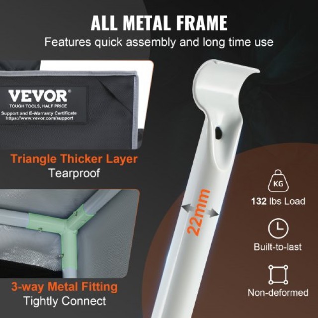 VEVOR Σκηνή Καλλιέργειας 5x5, 2000D Mylar, με Παράθυρο & Δίσκο  ZZZPJSJSJTHSH693DV0