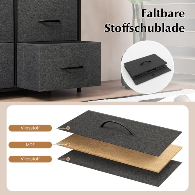 Costway  Ευρύχωρη Συρταριέρα με 8 Συρτάρια 80 x 30 x 92 cm HU10649DK