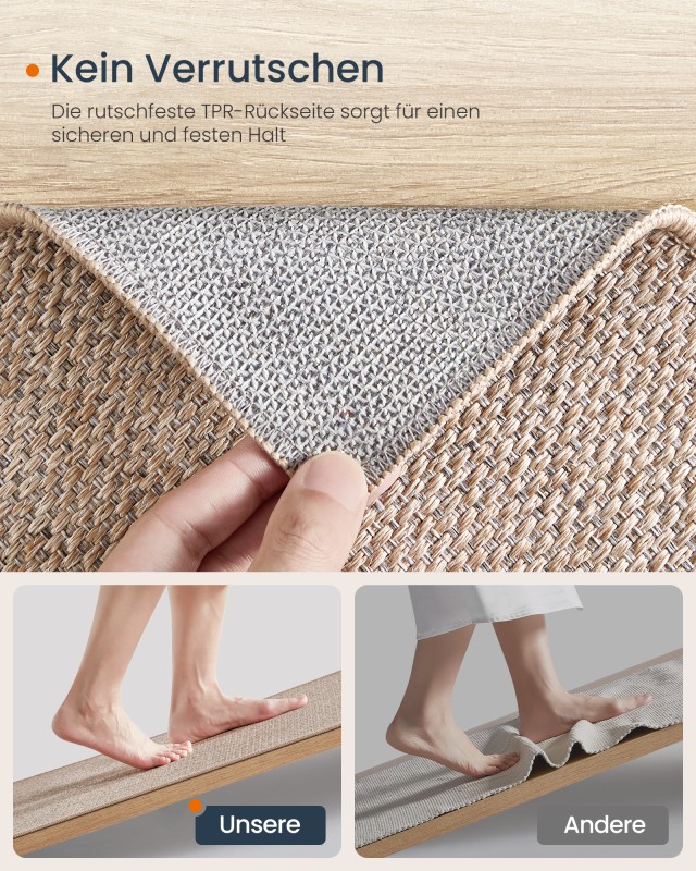 SONGMICS Αντιολισθητικό Χαλί Περιοχής Faux-Jute 80x150 εκ. σε Καμηλ...