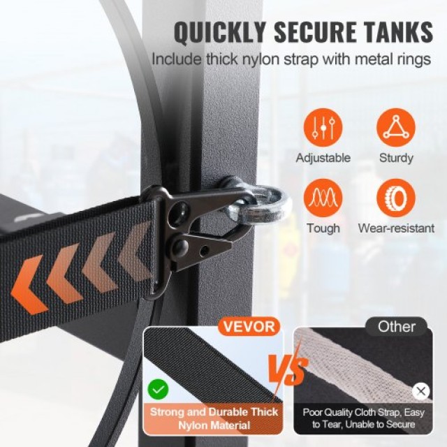 Ράφι Δεξαμενών Ψυκτικού VEVOR για 3 x 30lbs, 32.5x33x84cm, για Φρέον, Αέρια, Οξυγόνο, Άζωτο  QPCFJ305MM28PV5A6V0