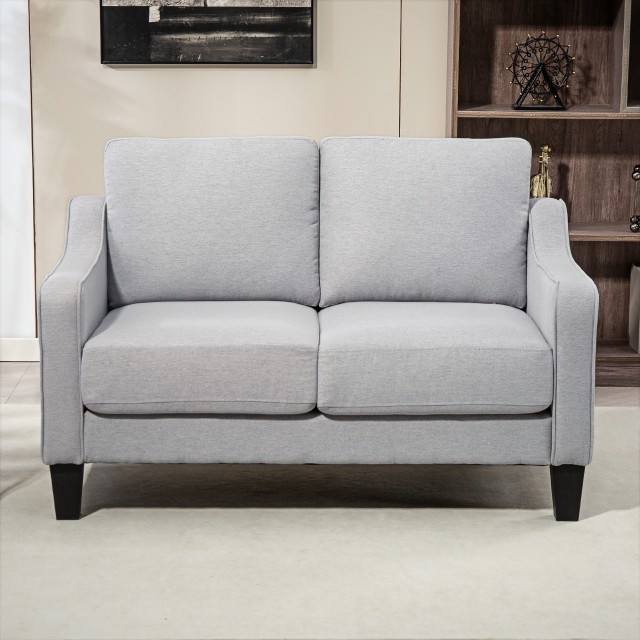 HOMCOM Δίθεσιος Καναπές 136x77x86 cm, Γκρι Ανοιχτό 83B-399V00LG