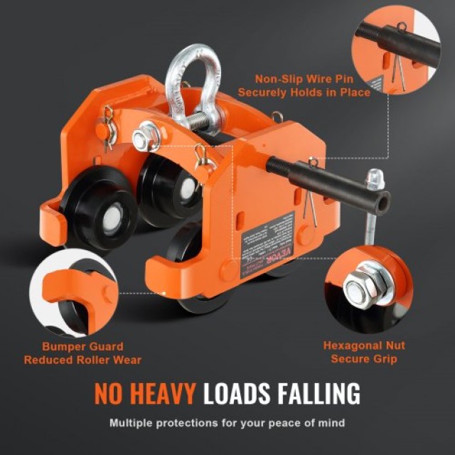 Χειροκίνητο Τρόλεϊ VEVOR 2 Τόνων για I-Beam  JDSSTXC2T3756SX19V0