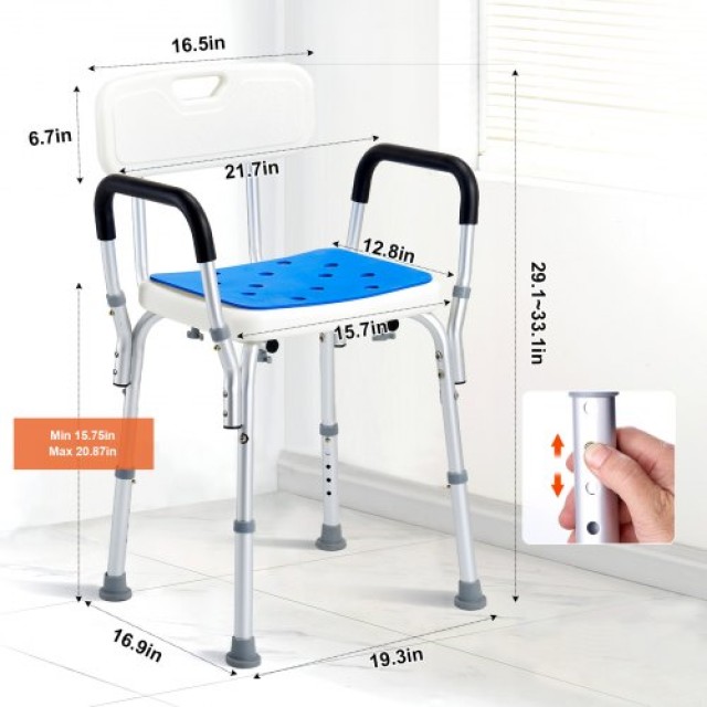 VEVOR  Καρέκλα Ντους 400lbs Ρυθμιζόμενη Ύψος  LYYKDGDLHJPEHRC3AV0