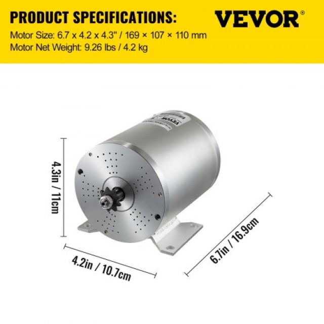Σετ Βούρτσας VEVOR 1800W 48V με Ελεγκτή 32A  1800WWSDJJKZQJTSBV0