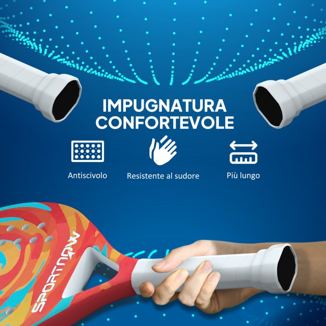 SPORTNOW Ρακέτα Πάδελ από Ανθρακονήματα με Αντιολισθητική Λαβή και Τσάντα Μεταφοράς, Κίτρινο A71-053V00YL