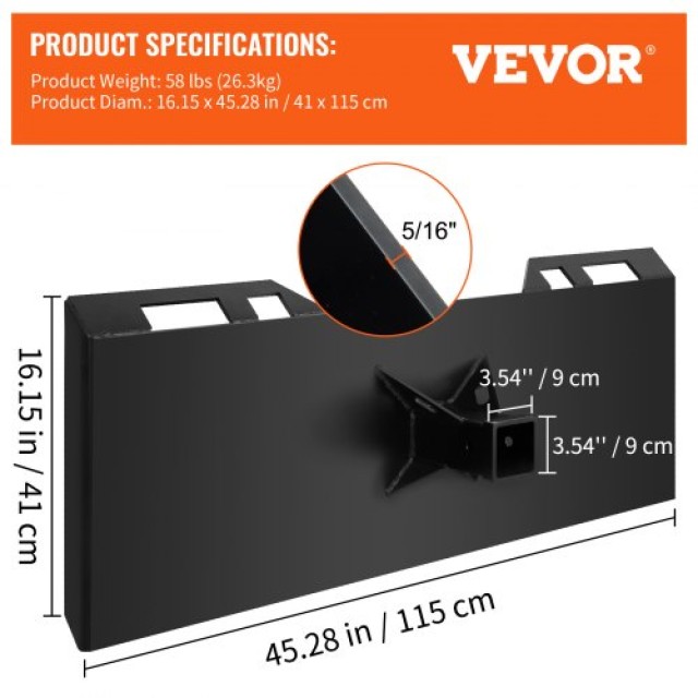 Πλάκα Ταχείας Σύνδεσης VEVOR για Skid Steer Bobcat  AZB46INTCGJBHS001V0