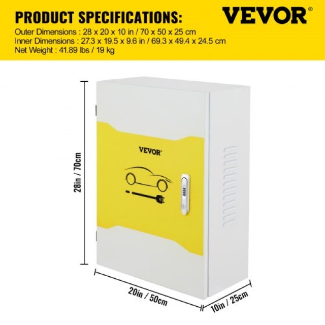 Κουτί Φόρτισης VEVOR Tesla, 28 x 20 x 10, Αδιάβροχο IP32, Οργανωτής...