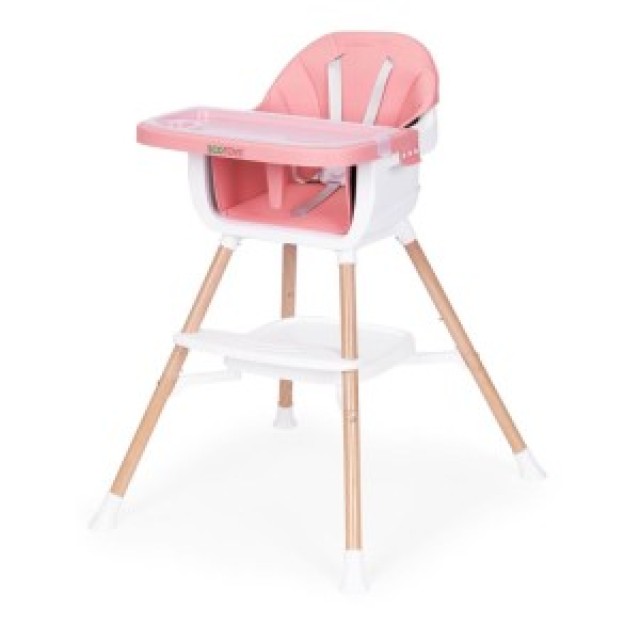 ECOTOYS Καρεκλάκι φαγητού για παιδιά 2 σε 1 ροζ HC508-Pink