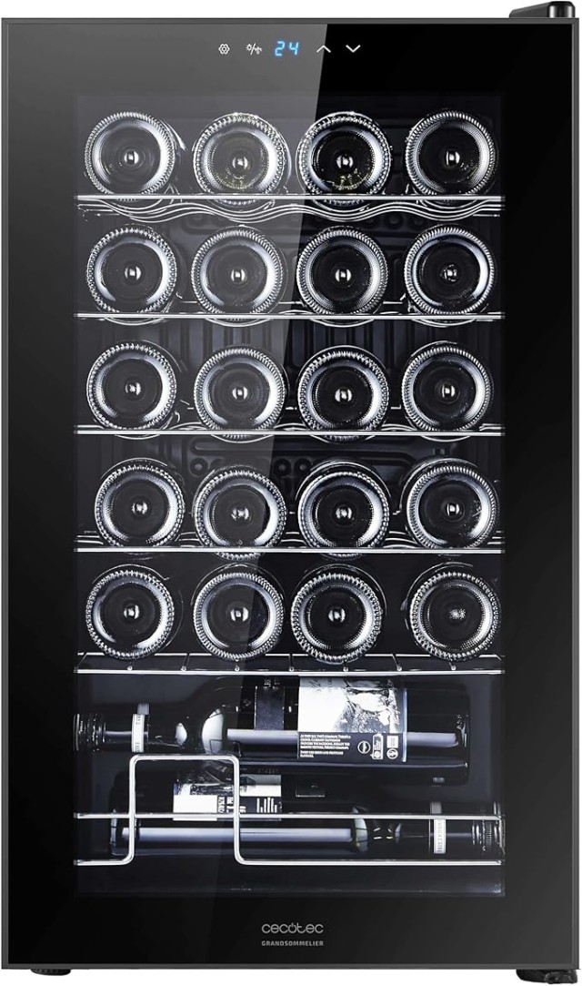 CECOTEC  Συντηρητής Κρασιών GrandSommelier 2450 Black Compressor, 24 Φιάλες, Σύστημα Συμπιεστή, Θερμοκρασία 5-18ºC  CEC-00124