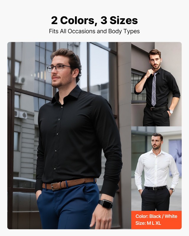 VEVOR Ανδρικό Πουκάμισο Μαύρο, Μακρυμάνικο, Large, Ύφασμα Αδιάβροχο... VEVOR Ανδρικό Πουκάμισο Μαύρο, Μακρυμάνικο, Large, Ύφασμα Αδιάβροχο...