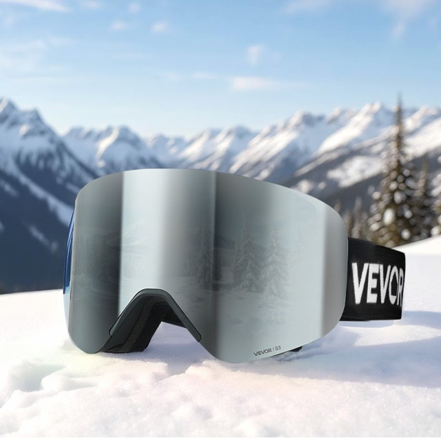 VEVOR Αντιθαμβωτικά Γυαλιά Σκι Χωρίς Πλαίσιο, Κυλινδρικός Φακός με ...