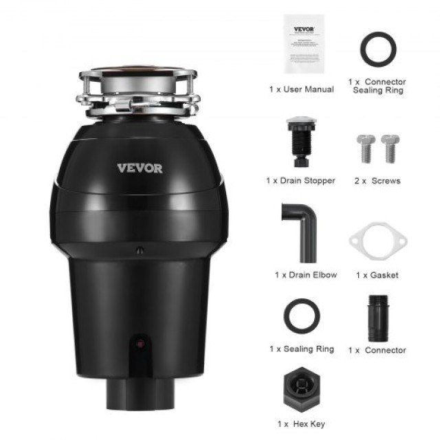 VEVOR  Απορριμματοφάγος 1.25 HP 4060RPM EZ Connect  GDLJCLQ125HPOJZ...
