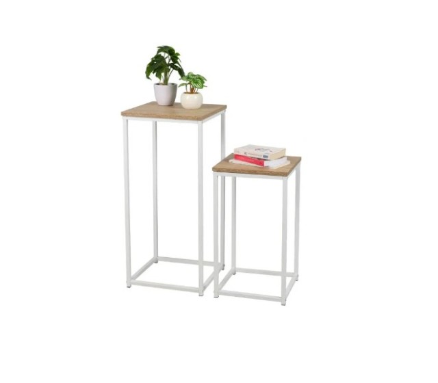 Σετ Bοηθητικά Mεταλλικά Tραπεζάκια 34x34x74cm και 30x30x54cm Urban Living 151249