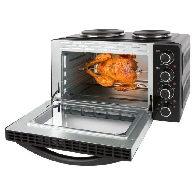 Ηλεκτρικό Φουρνάκι 28L 3100W με 2 Εστίες Μαγειρέματος KK6059CB Bomann