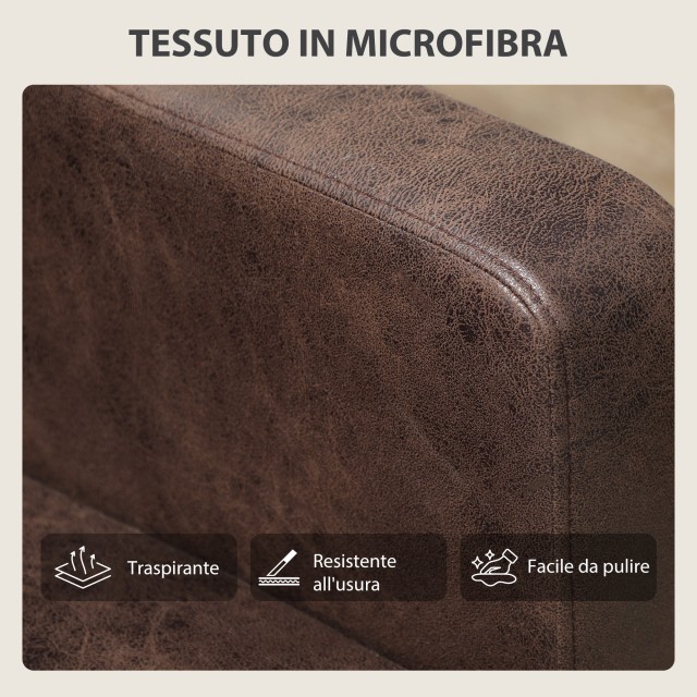 HOMCOM Διθέσιος Καναπές Μοντέρνος με Υφασμάτινη Επένδυση Εφέ Δέρματ...