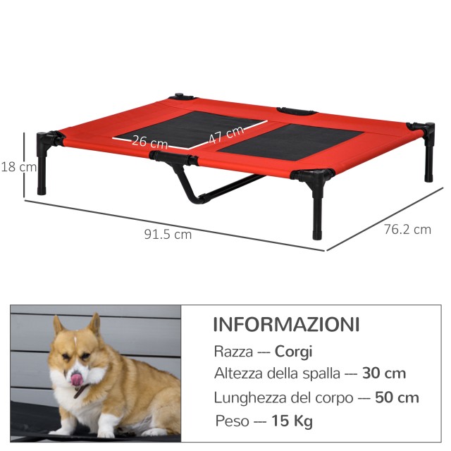 PawHut Raised Bed for Large Dogs with Mesh Fabric, Μέγιστο Βάρος 30... PawHut Raised Bed for Large Dogs with Mesh Fabric, Μέγιστο Βάρος 30...