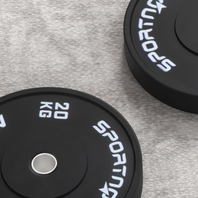 SPORTNOW Σετ με 2 δίσκους γυμναστικής 20 κιλών για μπάρα και αλτήρες με εξάρτημα Ø5cm, μαύρο A91-310V01BK