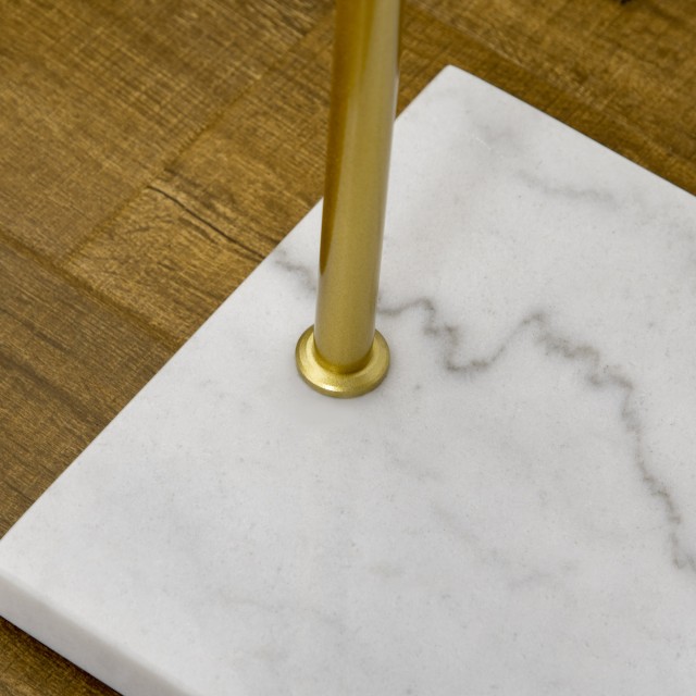 HOMCOM Coat Stand για είσοδο, υπνοδωμάτιο και σαλόνι σε μέταλλο και μάρμαρο, 35x25x152 cm, χρυσό και λευκό 837-296V01GD