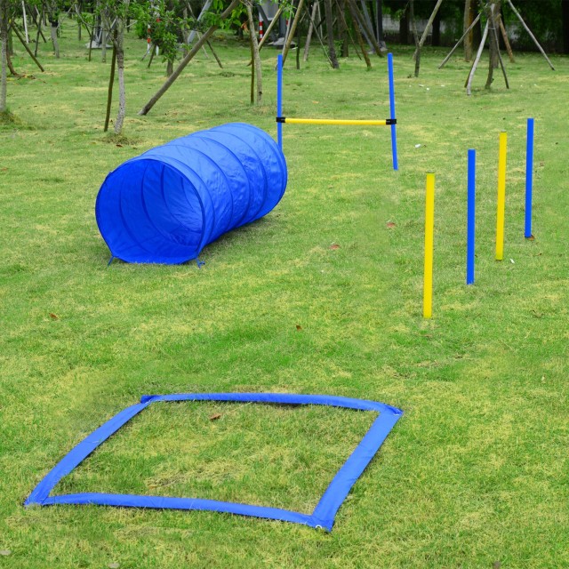 PawHut Set Agility Dog for Dog Training με Σλάλομ, Τούνελ και Εμπόδια D07-003