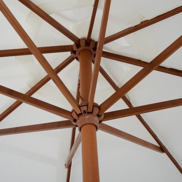 Outsunny Garden Parasol with UV Resistant Ξύλινο κοντάρι Μπεζ Φ270 x 250 cm 84D-012