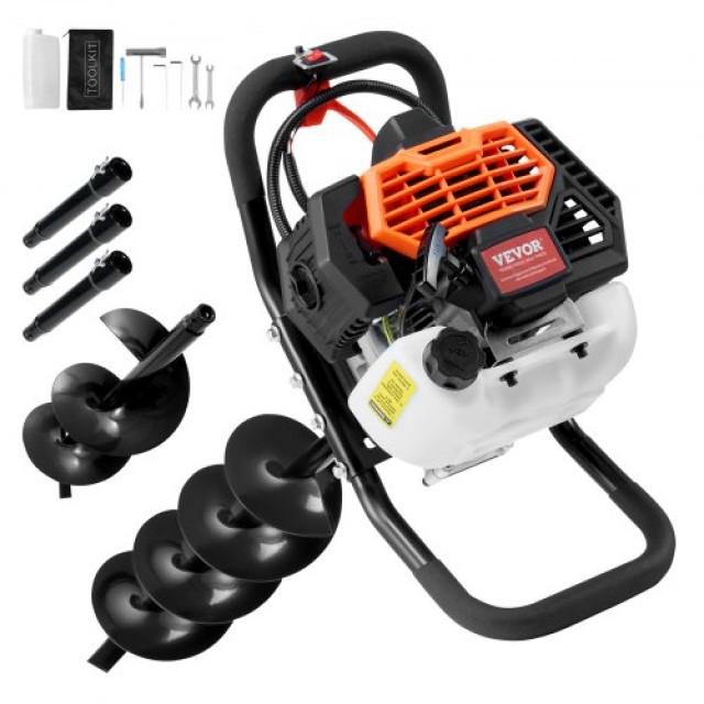 VEVOR  Βενζινοκίνητο Τρυπάνι Οπών 52CC 1450W με Δράπανα 6 & 10 & 3 ...