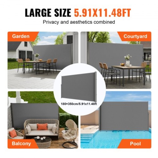 VEVOR Αναδιπλούμενη Πλαϊνή Τέντα 71x138, Γκρι  KSSCP180X350D1WHJV0