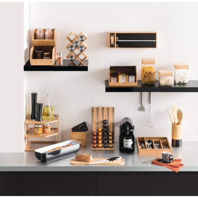 5FIVE Simply smart Γωνιακή Ραφιέρα Οργάνωσης Κουζίνας από Ξύλο Bamb...