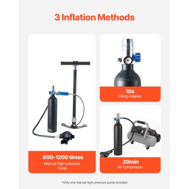 VEVOR Αναπνευστήρας Βαθιάς Κατάδυσης 1L με Αντλία QSYQP1L1GYQP8WM8FV0