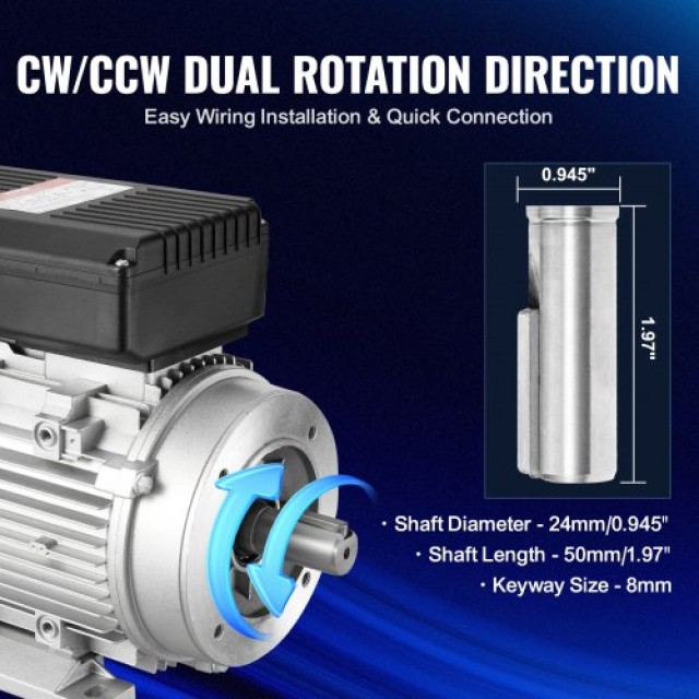 VEVOR Ηλεκτρικός Κινητήρας 1.1KW 2800RPM 220~240V  TYJLIECDJ345GMTI7V7