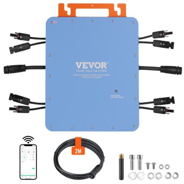 VEVOR Ηλιακός Μικρομετατροπέας Δικτύου 1200W Αδιάβροχος IP67 με APP...