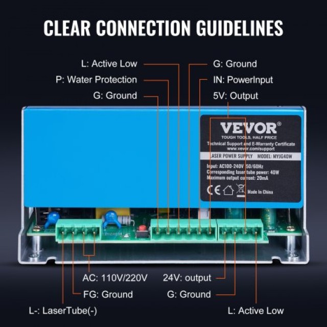 VEVOR  Τροφοδοτικό CO2 Λέιζερ 40W  EYHTJGGDY40WSMM9CV7