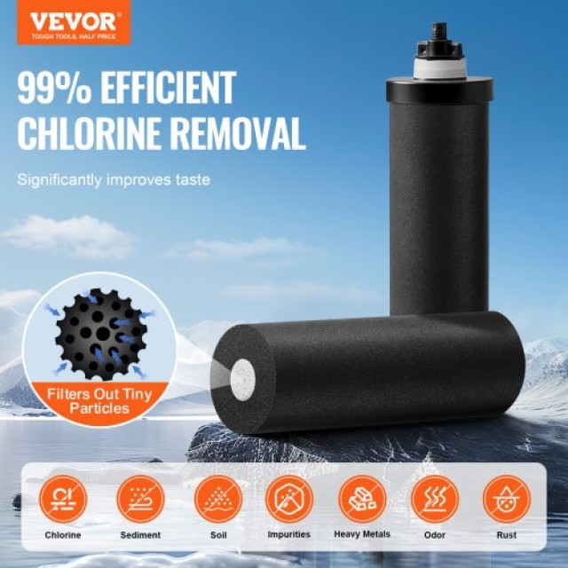 VEVOR  Σύστημα Φίλτρου Νερού Βαρύτητας 1.5G Ανοξείδωτο με 2 Φίλτρα ...