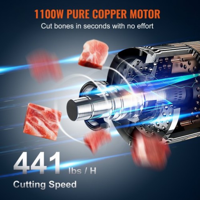 Επαγγελματική Ηλεκτρική Κρεατομηχανή VEVOR 1100W από Ανοξείδωτο Ατσ...