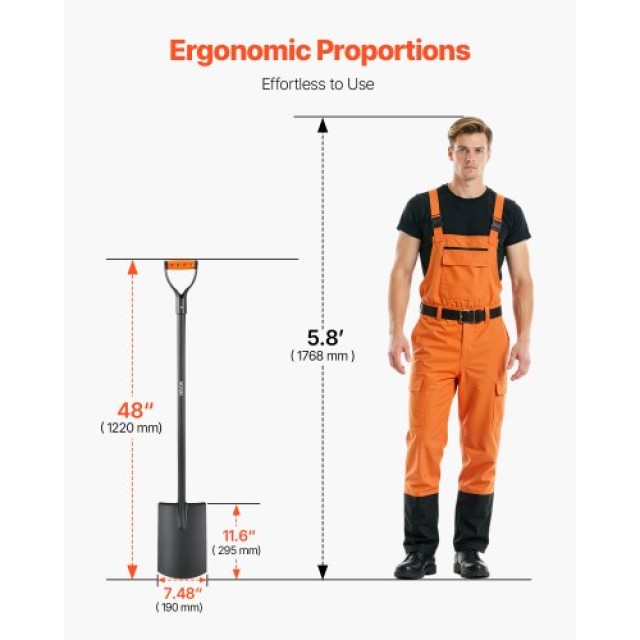VEVOR Ανθεκτικό Μεταλλικό Τετράγωνο Φτυάρι 122 cm με Λεπίδα Ατσάλιο... VEVOR Ανθεκτικό Μεταλλικό Τετράγωνο Φτυάρι 122 cm με Λεπίδα Ατσάλιο...