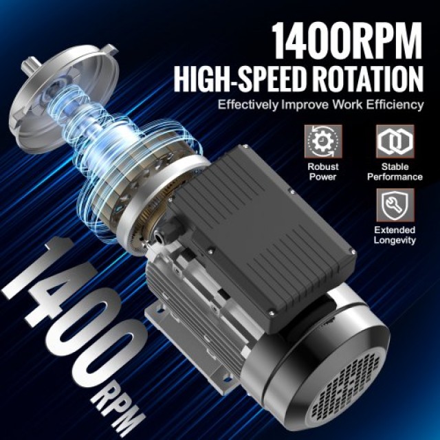 VEVOR 1.5KW Ηλεκτρικός Κινητήρας 1400RPM 220~240V 1-Φάση  TYJLIECDJ172RCGCBV7