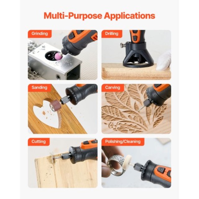 VEVOR Σετ Ασύρματου Περιστροφικού Εργαλείου 136 Τεμαχίων, DC8V Φορη...