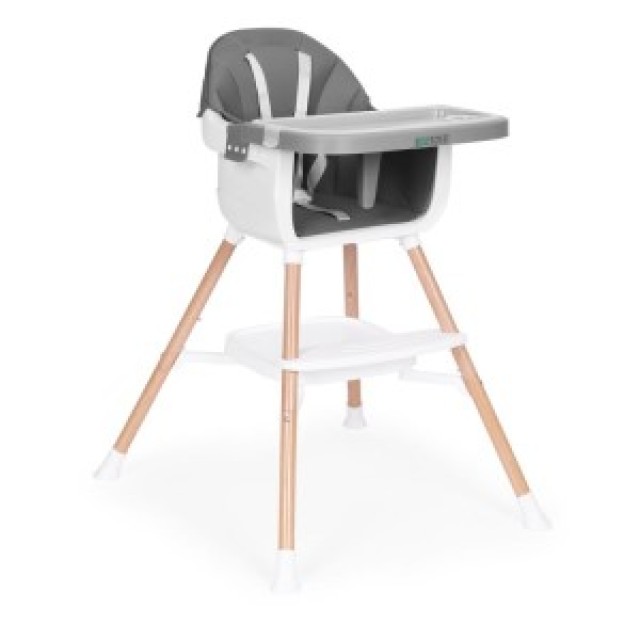 ECOTOYS Καρεκλάκι φαγητού και καθισματάκι 2 σε 1 για παιδιά, γκρι H...