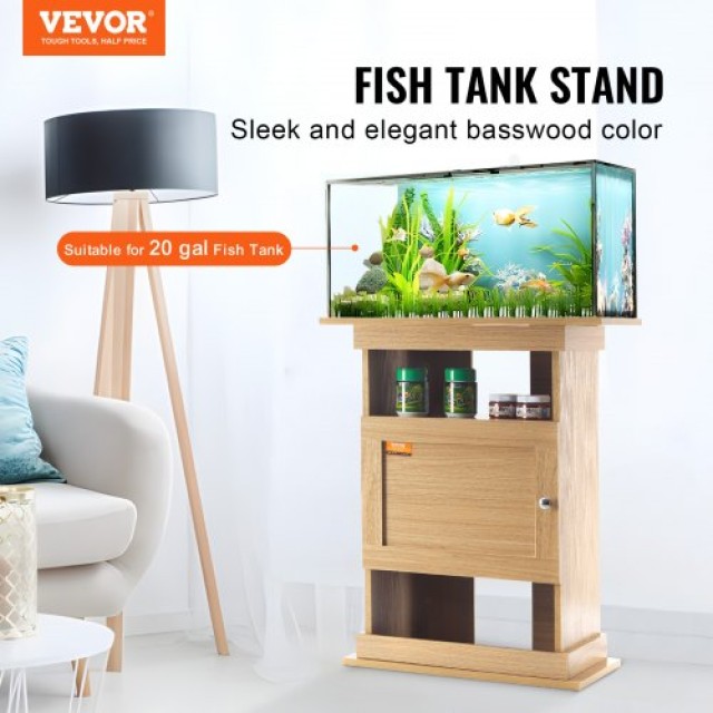 Βάση Ενυδρείου VEVOR 20 Γαλονιών, Χωρητικότητα 76kg, Χρώμα Ξύλου, με Αποθηκευτικό Χώρο  MZSZXZJMZ20JS4CJYV0