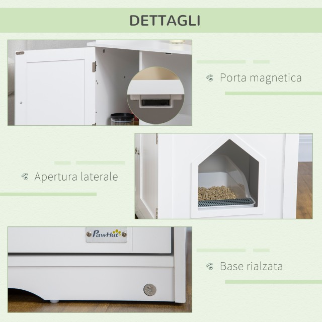 PawHut  Κινητό Έπιπλο για Λεκάνη Γάτας με 2 Πόρτες και Ρυθμιζόμενο ...