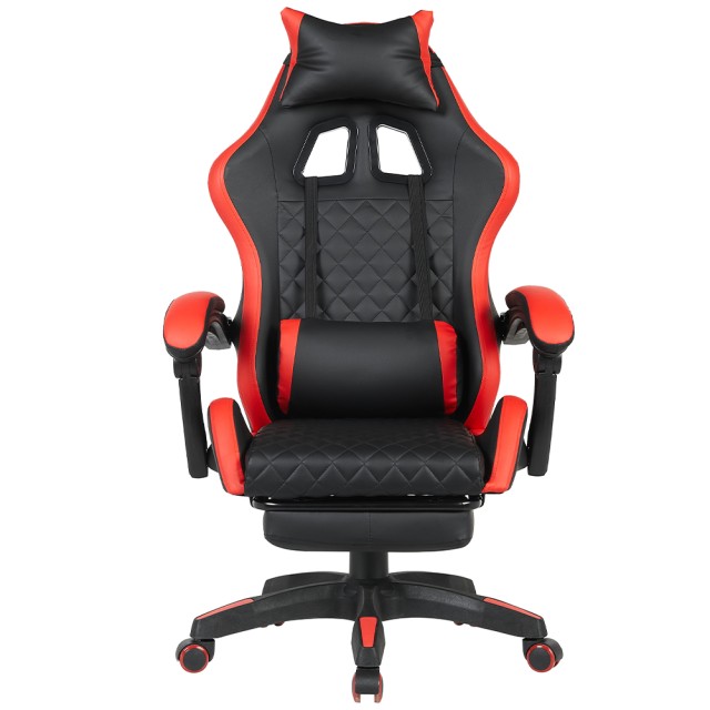 BAKAJI Κόκκινη Καρέκλα Gaming Γραφείου με Υποπόδιο Εργονομική και Ρ...