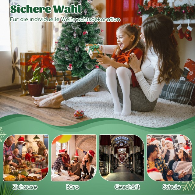 Costway Τεχνητό Χριστουγεννιάτικο Δέντρο με Φωτισμό & Ζεστά Λευκά L...