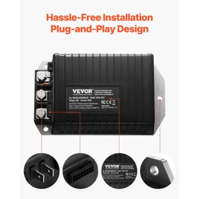 VEVOR Ελεγκτής Ταχύτητας 48V 250A για Club Car 1510A-5251 QCSDKZQXH...
