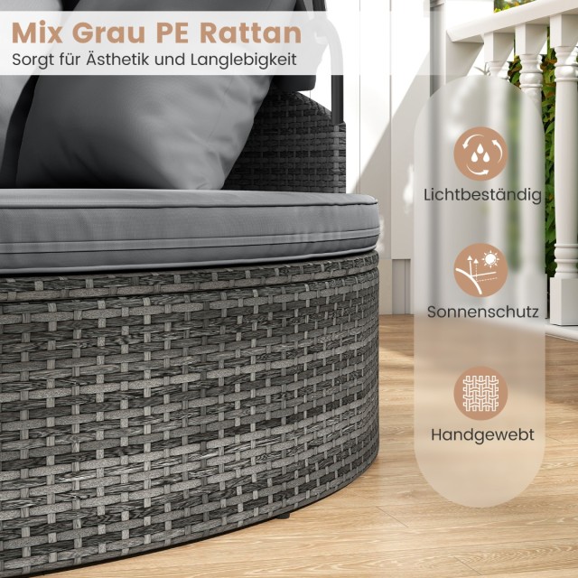 Costway Ηλιόλουστη Νησίδα με Σκεπή & Τραπέζι & Μαξιλάρια Καθίσματος...