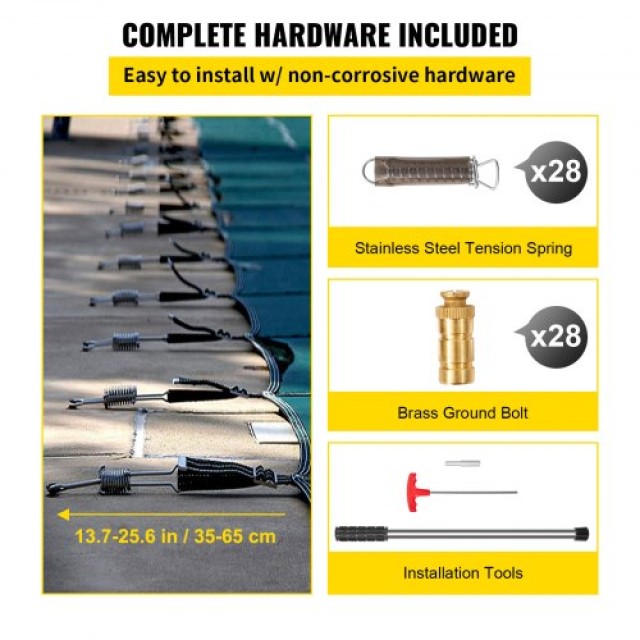 Κάλυμμα Ασφαλείας Πισίνας VEVOR για 16x32ft Ορθογώνιες Πισίνες, Πράσινο  YYCM16X32JZYTYCG1V0